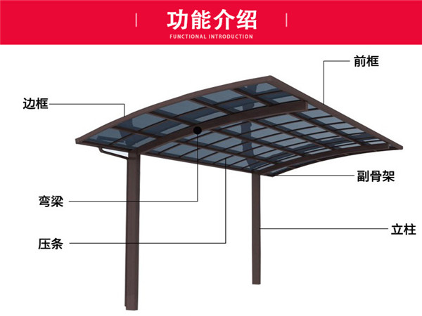 鋁合金車棚、別墅車棚批發(fā)訂制
