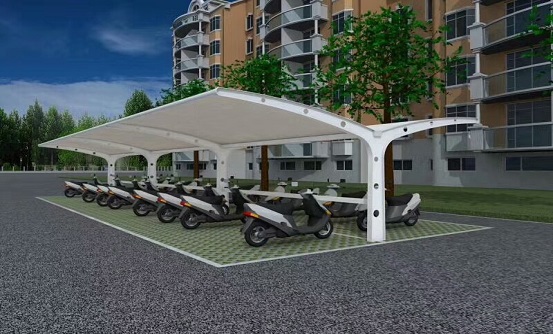 膜結(jié)構(gòu)電動(dòng)車棚圖片_效果圖
