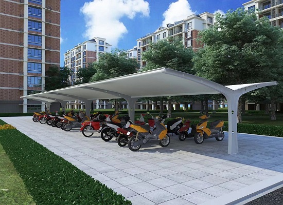 膜結(jié)構(gòu)電動自行車棚